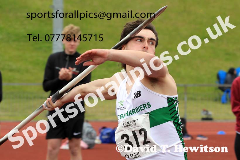 Mens under-20s javelin, 2022 Northern Senior and Under-20 Champs., Wavertree Athletics Centre, Liverpool. Photo: David T. Hewitson/Sports for All Pics